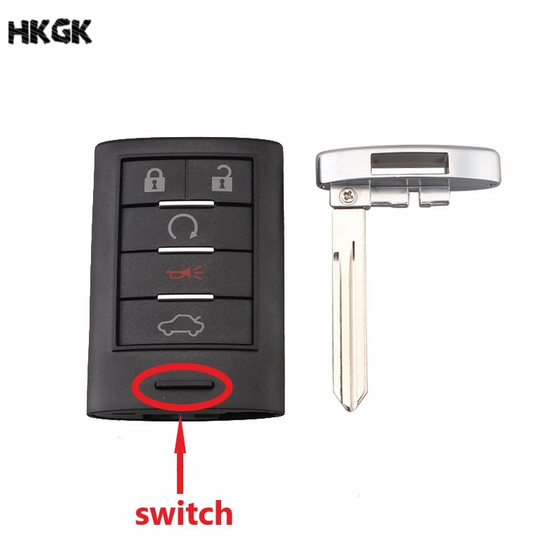 5 кнопки сменный Корпус ключа для Cadillac DTS CTS STS 2005 2006 2007 2008 2009 2010 2011 ключ чехол с