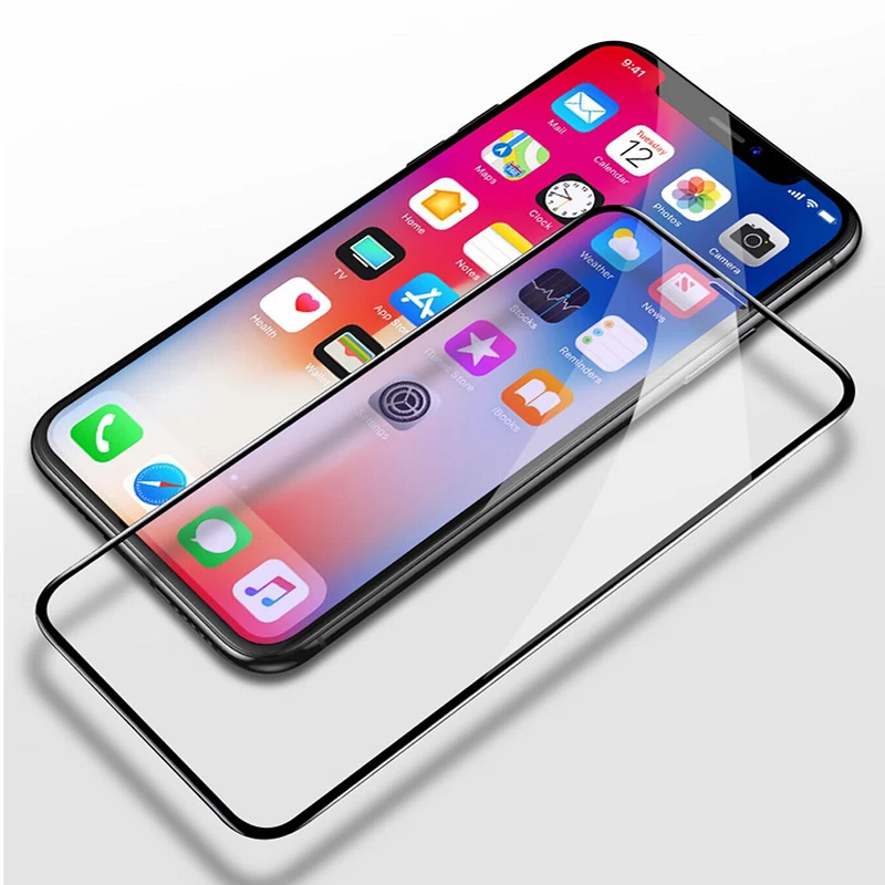 Закаленное стекло TeoYall с маленькими краями 6D для iPhone XS Max XR X Защита экрана Apple 6 6s 7 8
