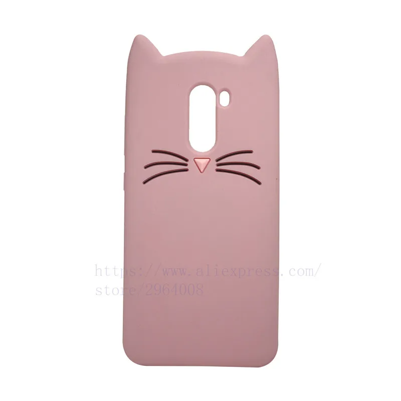 TRISEOLY For Xiaomi Pocophone F1 Case Soft Silicone 3D Cartoon Cute Bearded Cat Protective Back Cover Poco | Мобильные телефоны и