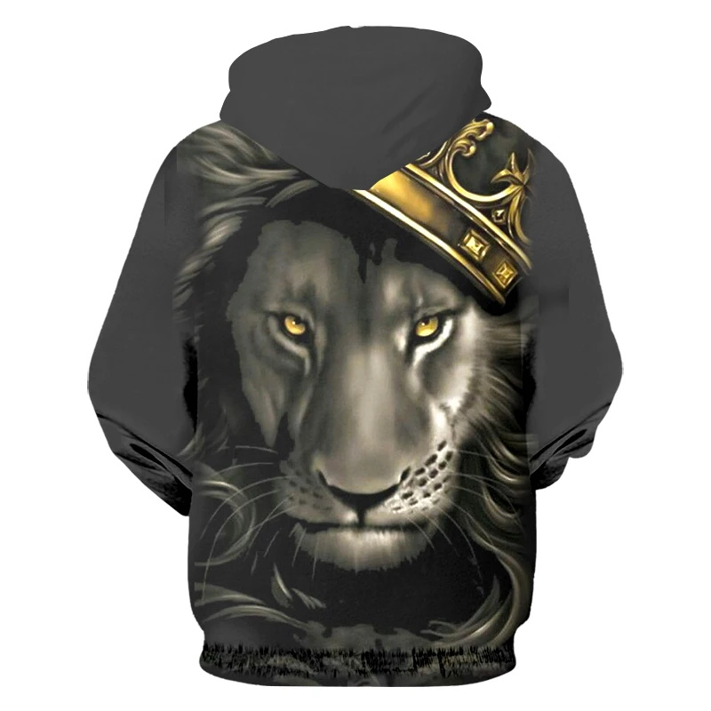 Худи OGKB мужское с 3D принтом тигра и пламени льва раков Одежда большого размера в стиле хип хоп Мужской