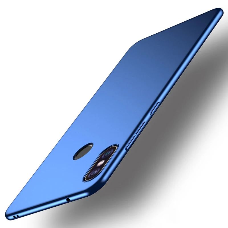 blue Роскошный тонкий матовый Жесткий Чехол-бампер из поликарбоната для Xiaomi mi x 3 2 S 2 S 6X A2 Red mi Note 5 Pro Чехол-броня задняя крышка оболочка - Цвет: blue