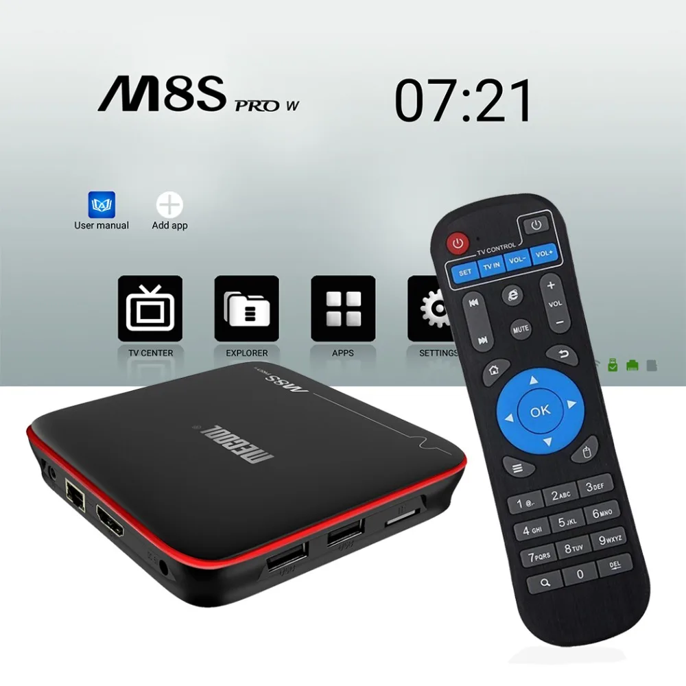 Mecool M8S PRO W Android 7 1 ТВ приставка IP tv Smart Amlogic S905W 2G ram 16G rom + Mini i8 2 4 GHz беспроводная