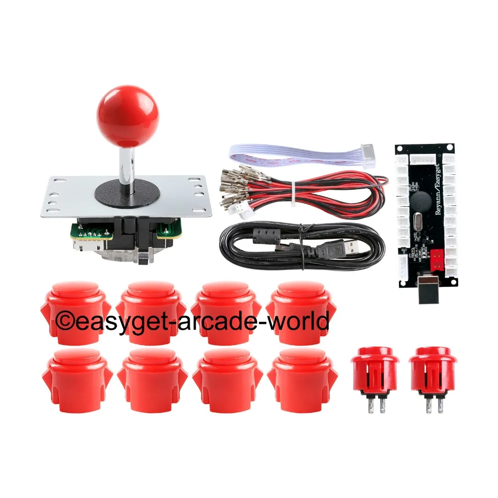 

Arcade Raspberry Pi 1 2 3 Project Arcade Push Buttons + 5 Pin Arcade Stick + USB Encoder Board Replace Sanwa Button Joystick DIY