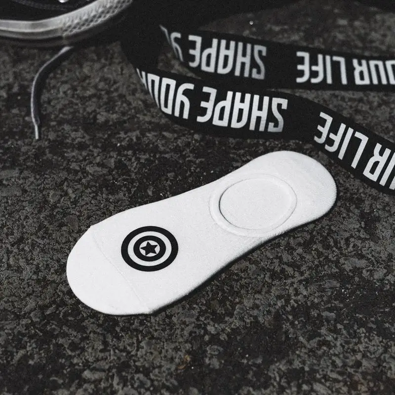 Супермен смешные мужские носки popsocket capitana marvel cerw meias летние хлопковые носки короткие corap супергерой крутой мультфильм - Цвет: 6