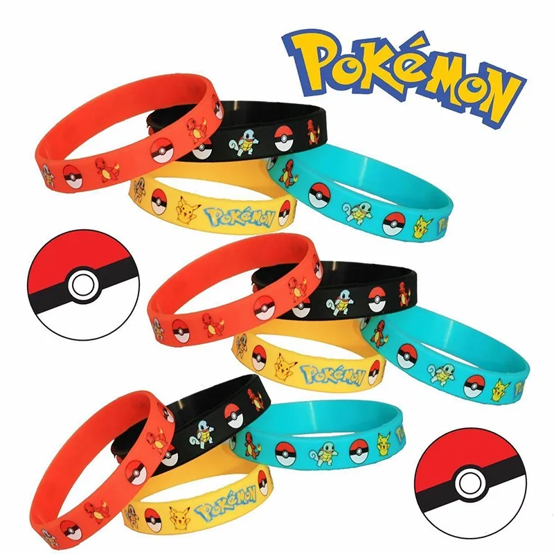4 шт., Модный очаровательный игровой браслет Pokemon GO, силиконовый браслет, браслеты для мужчин, Пикачу, Squirtle Charmander, браслеты для женщин и детей