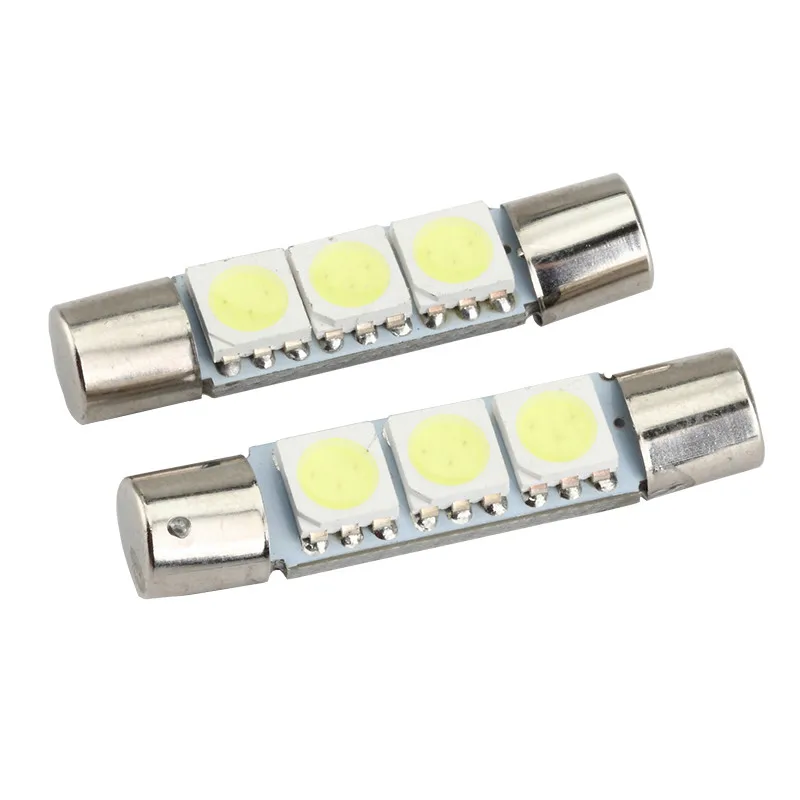 10 шт. прожектор Festoon Dome T6.3 28 мм 31 3 SMD 5050 Светодиодная лампа 3smd автомобильные