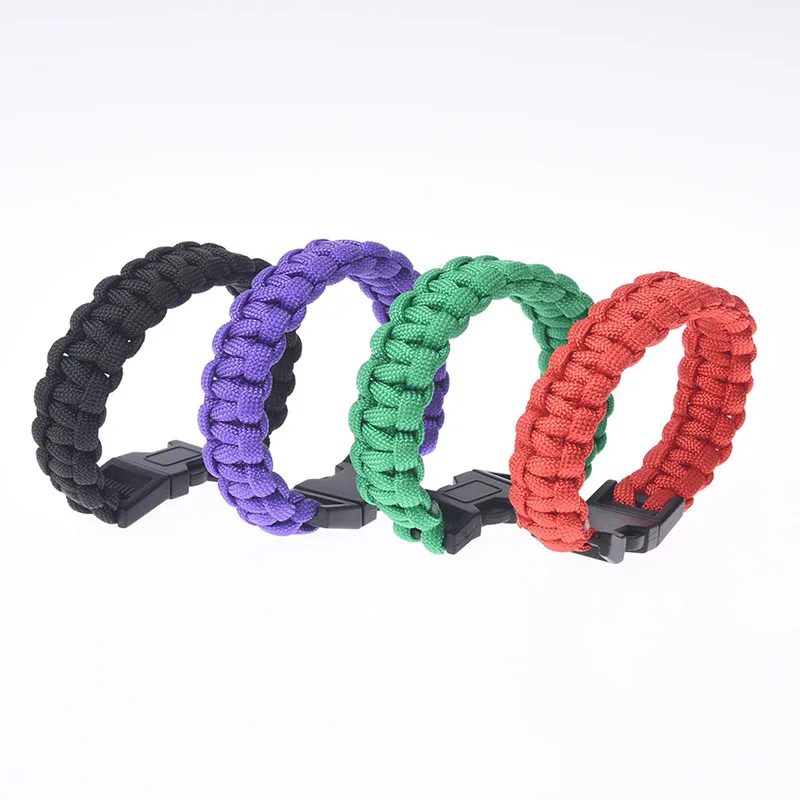 

New Survival Women Rope Bracelet Male JewelryParacord Bracelet For Men Outdoor Camping Hiking Buckle Wristband