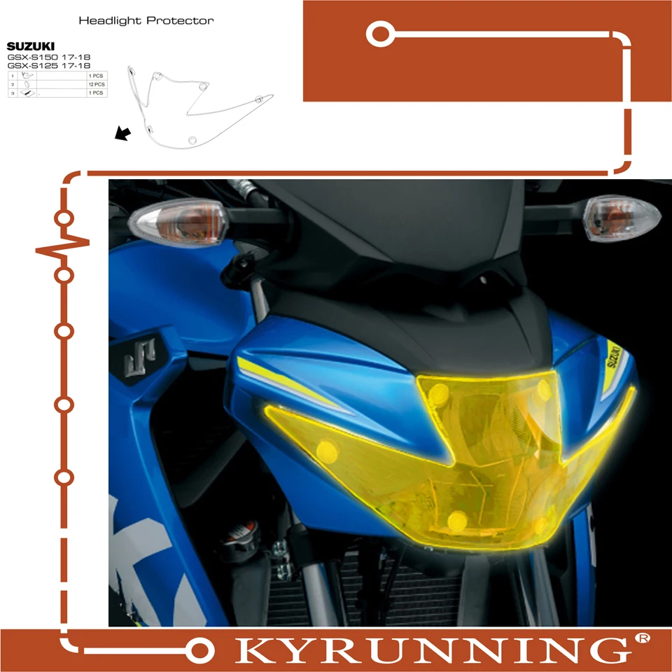 Для Suzuki GSX S150 GSXS150 S125 GSXS125 2017 2018 Защитная крышка для фар мотоцикла линза