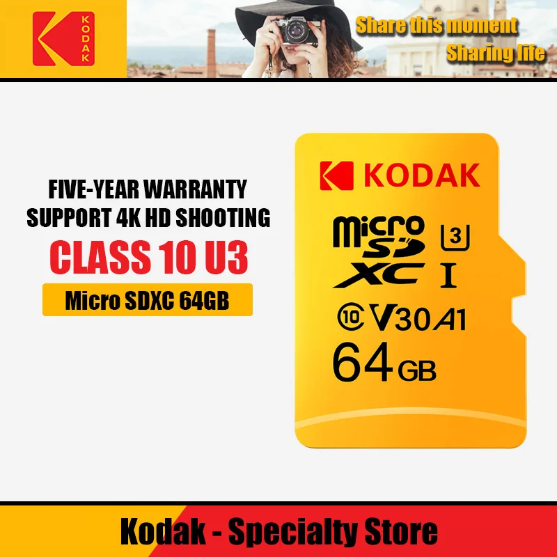 Карта памяти Kodak 128 Гб Micro SD карта TF ГБ 32 64 16 microSD для телефона | Компьютеры и офис