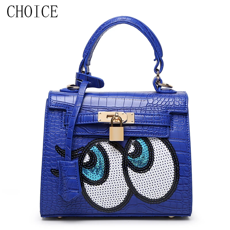 Новинка 2017 года Для женщин сумки большой глаз мультфильм шаблон сумка женская на