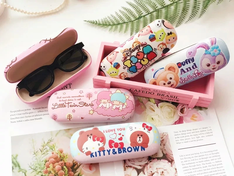 Дизайн, мультяшный Чехол для очков hello kitty для леди, детский держатель, металлическая коробка для очков, защитная коробка для очков My Melody