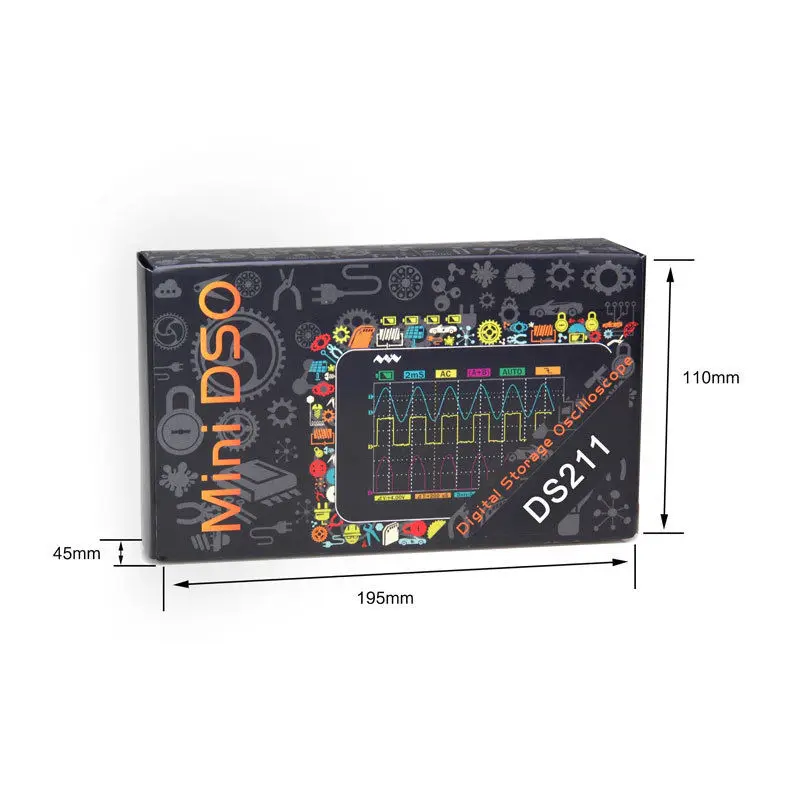Мини DS211 портативный ЖК цифровой осциллограф ARM Nano карманный размер