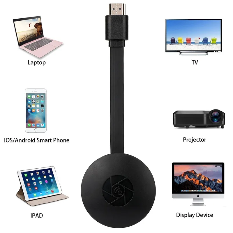 

Wireless Display Dongle,WIFI Portable Display Receiver 1080P HDMI-compatible Miracast Dongle for iOS iPhone iPad/Mac/Android Sma