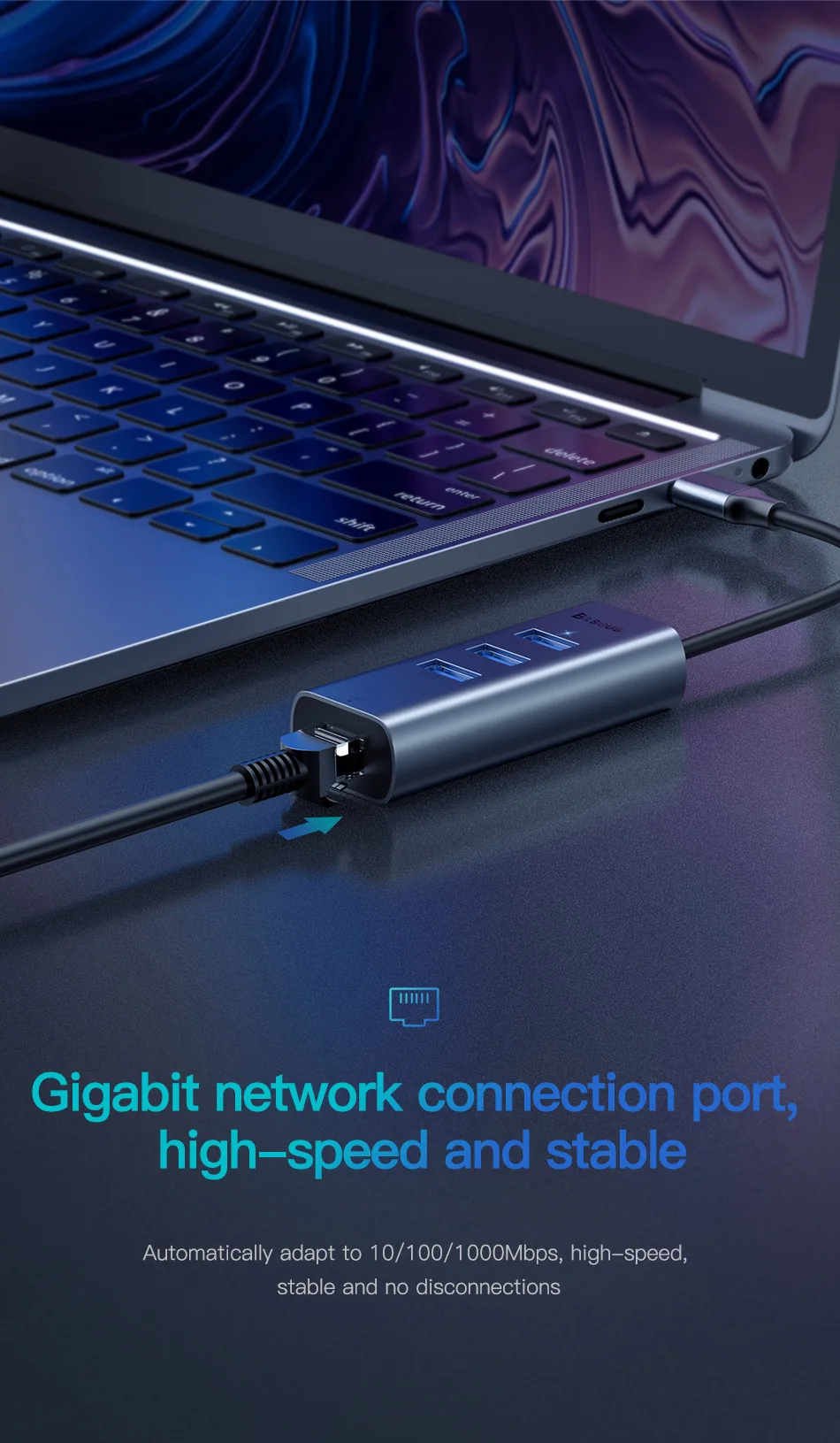 Baseus USB C концентратор type C к HDMI RJ45 Мульти USB 3,0 Thunderbolt 3 адаптер питания type-c концентратор для MacBook Pro Air USB-C сплиттер HAB