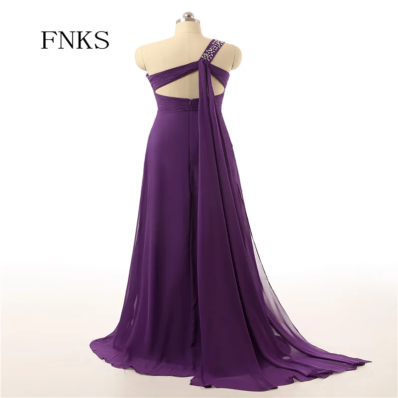 Фиолетовый Формальное вечернее платье Элегантные линии Vestido Longo Милая одно плечо