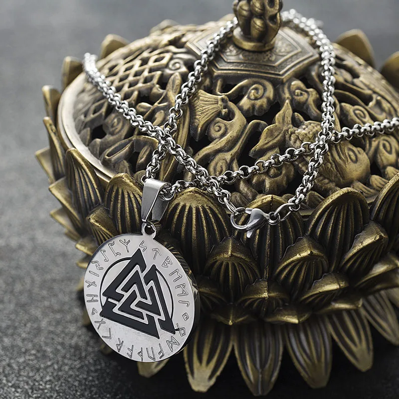 Абайсер славянская Норвегия Valknut pagan амулет кулон мужское ожерелье скандинавские