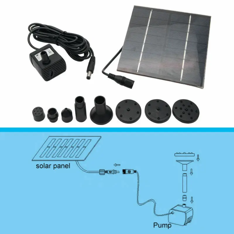 Декоративный фонтан на солнечной батарее 200 л/ч Плавающая водяная панель для