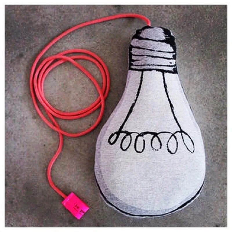 Горячая Распродажа плюшевая Милая лампочка Подушка светится в темноте каваи