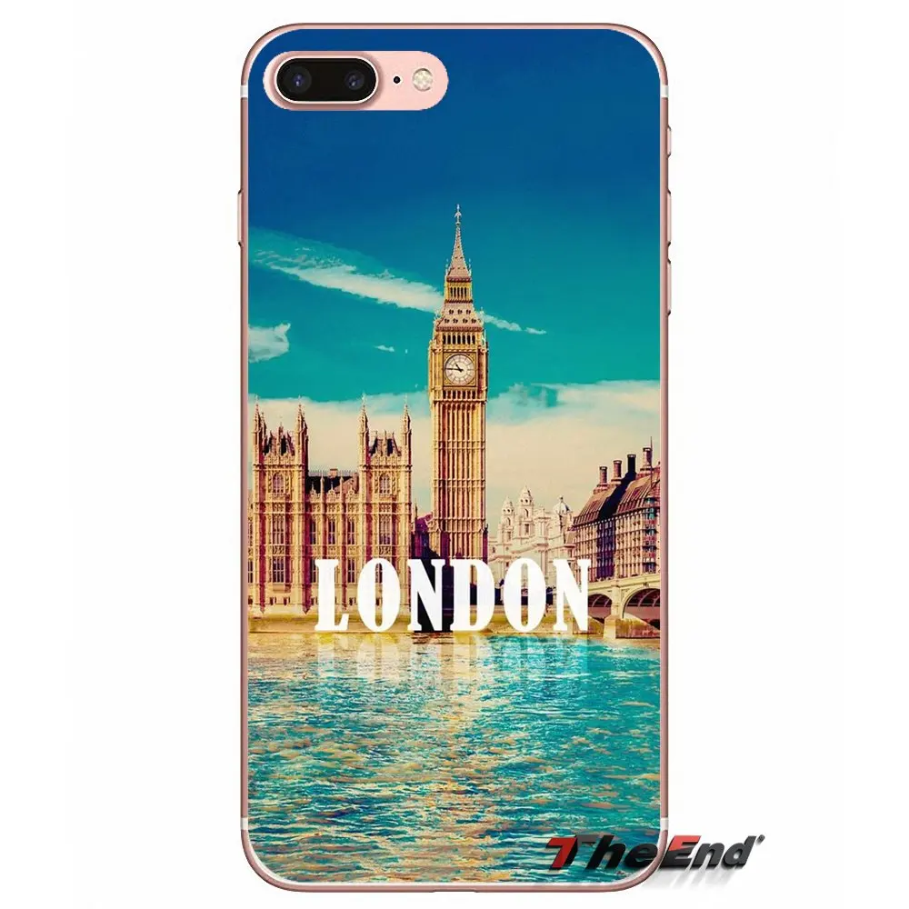 Прозрачный ТПУ чехол для iPhone X 4 4S 5 5S 5C SE 6 6S 7 8 Plus Samsung Galaxy J1 J3 J5 J7 A3 A5 2016 2017 UK British London Big