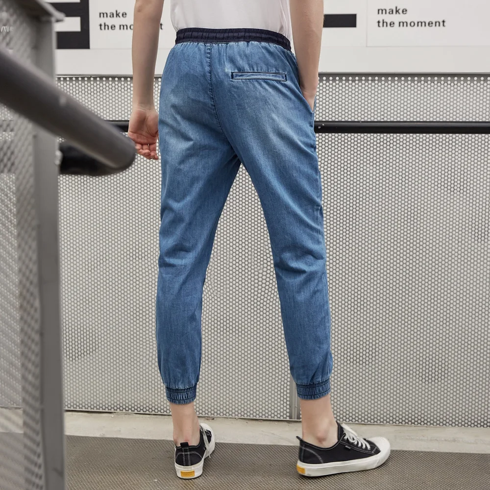 Мужские прямые джинсы Metersbonwe повседневные свободные брюки до щиколотки с