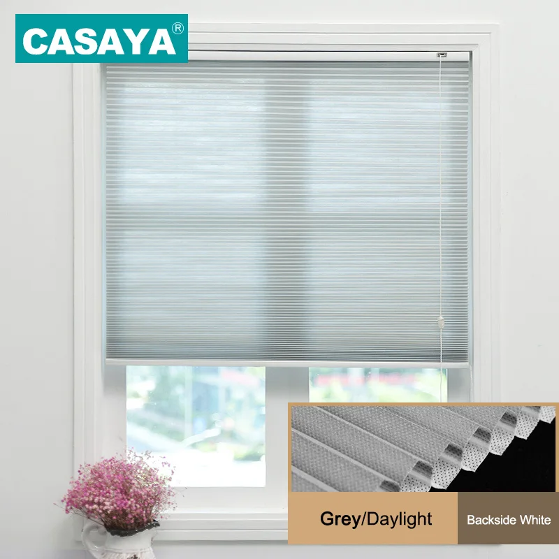 Grey-Daylight CASAYA сотовая абажура веревка светильник управления фильтрации конфиденциальности Горизонтальное окно жалюзи 10 цветов - Цвет: Grey-Daylight