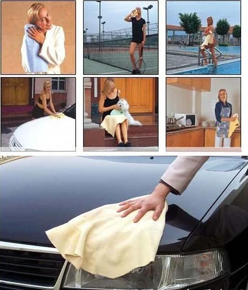 Drying Cleaning Towel Natural Chamois Deerskin Cham Genuine Leather Cloth Car Washing 45x55cm approx 8z1256 |