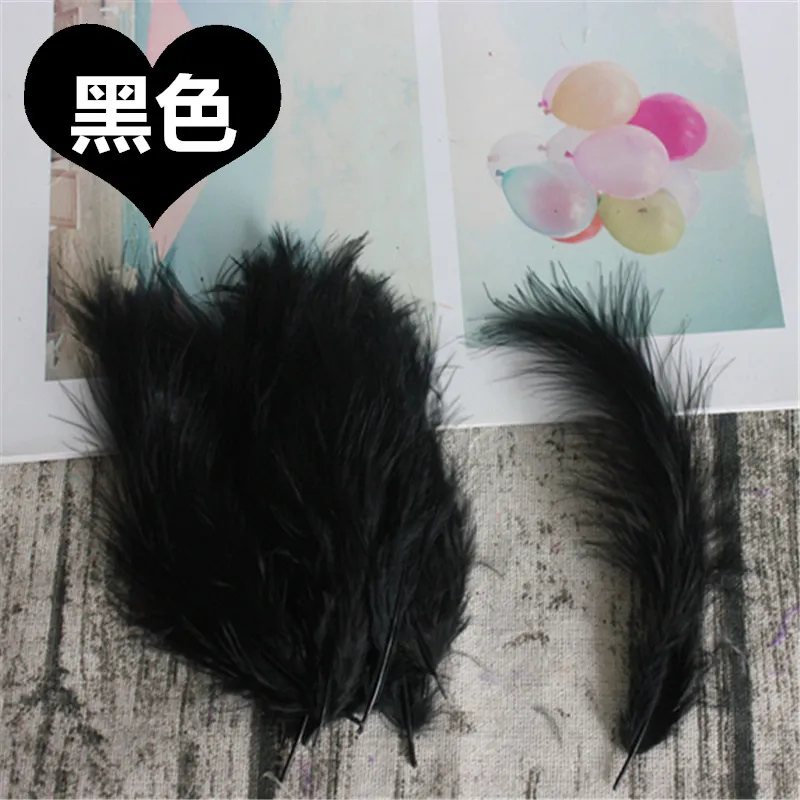 black 50pcs Перья индейки 4-6 дюймов 10-15 см куриные Шлейфы перья индейки Марабу для карнавала Хэллоуин Рождество DIY ремесло 50 шт - Цвет: black 50pcs