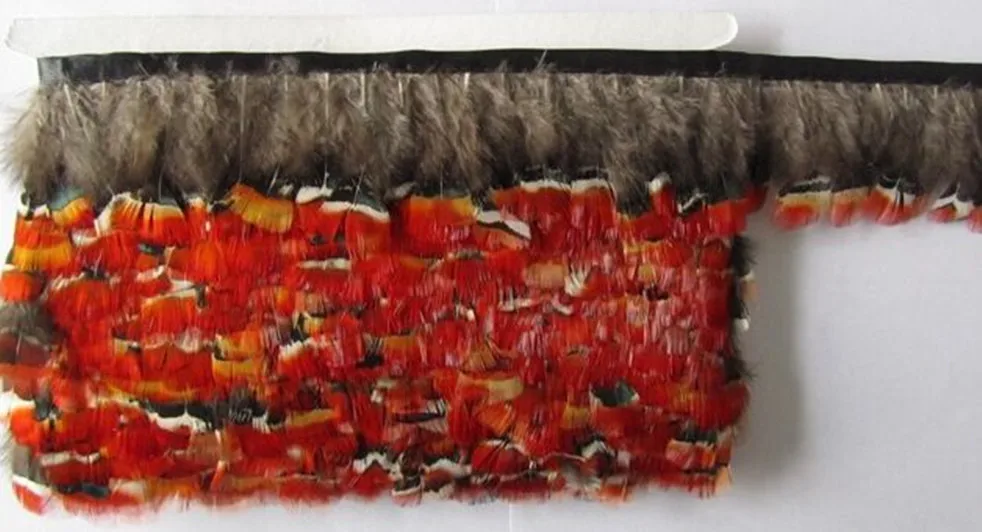 Оптовая продажа 10 ярдов 5-6 см длина натуральная медь курица красная голова ткань