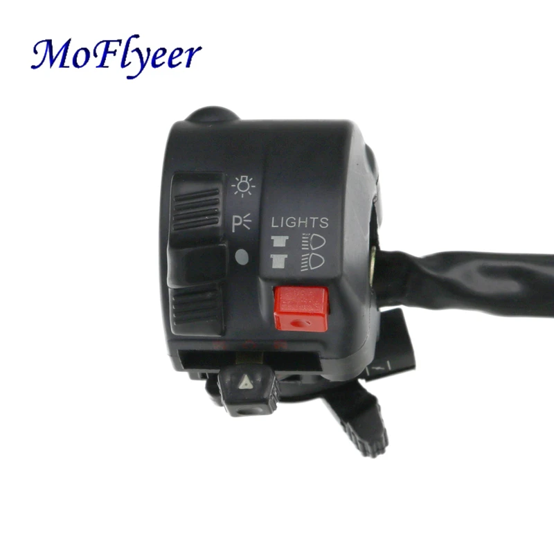 

MoFlyeer 7/8" Motorcycle Handlebar Switch Assembly Engine Electric Start Kill Horn Headlight Fog Light Push Button Switches
