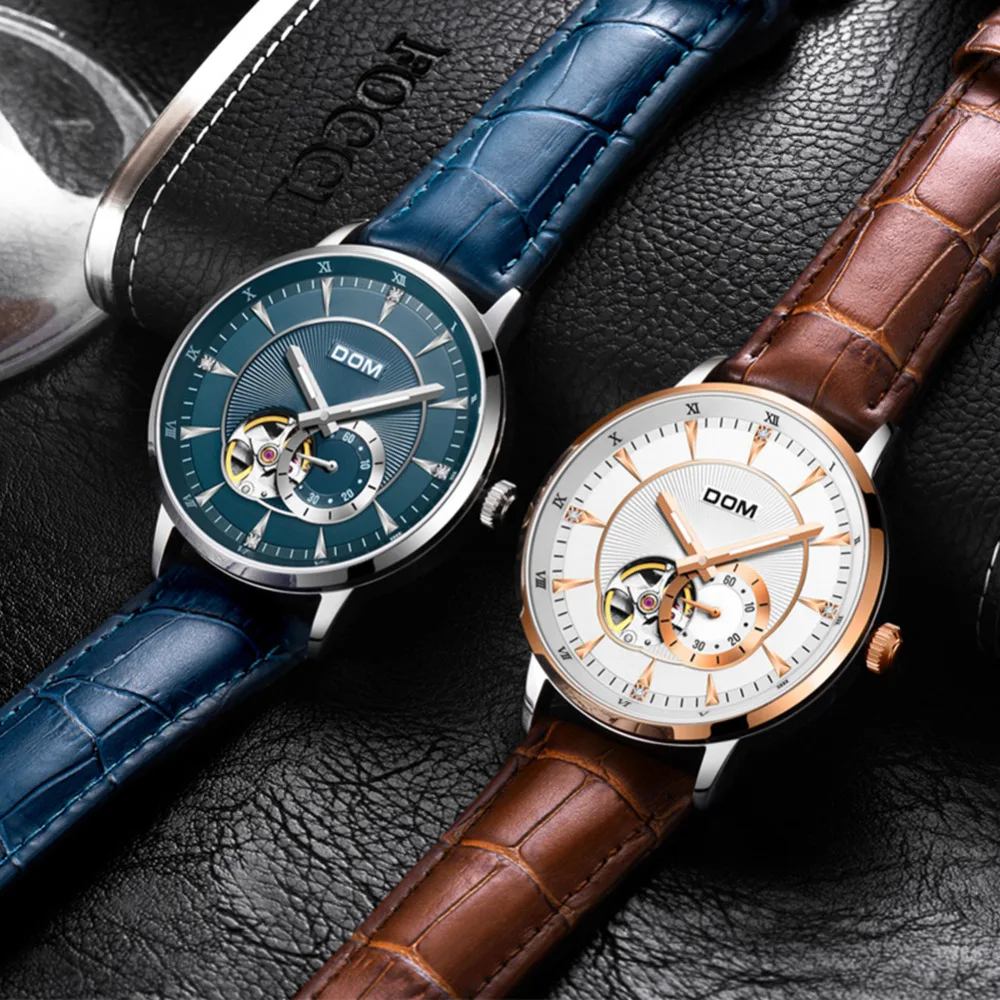 DOM автоматические механические часы для мужчин Japaness Movement Tourbillion мужские люксовый