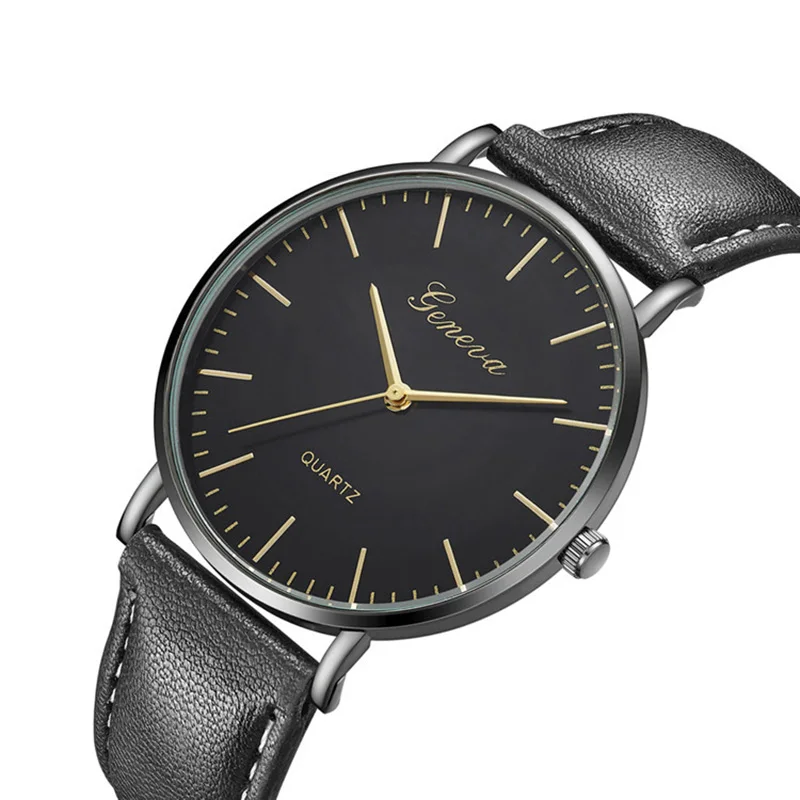 Женская мода Reloj Mujer GENEVA кожаный ремешок повседневные аналоговые кварцевые