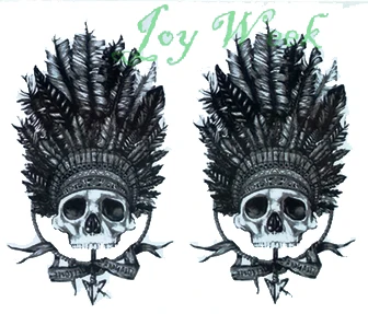 Водостойкая Временная тату наклейка головной убор с племенными перьями наклейки