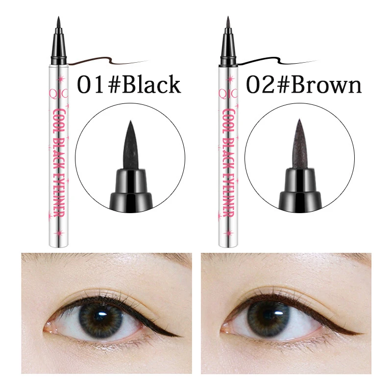 QIC черная жидкая подводка для глаз пера Водонепроницаемый Косметическая