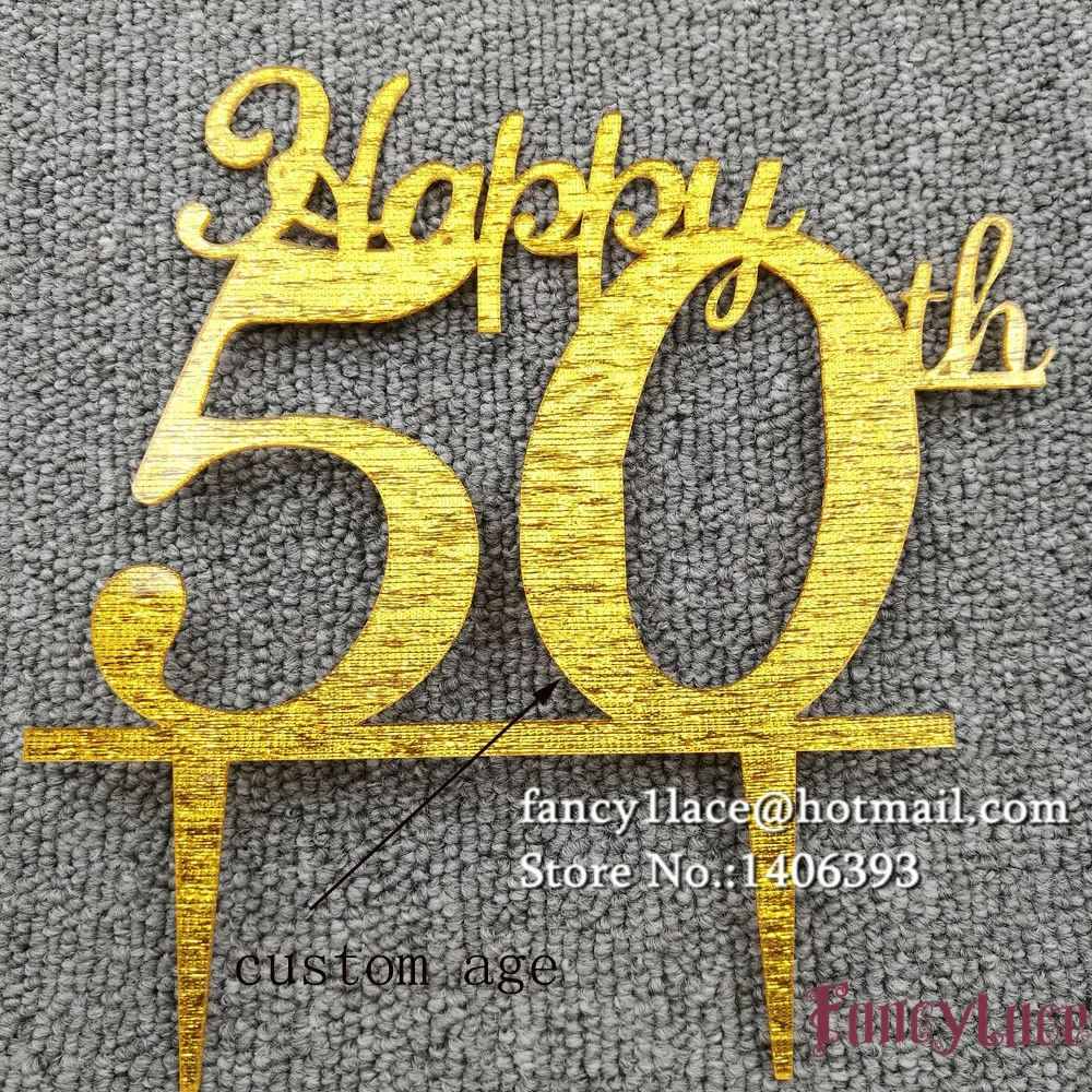 

New Happy 50th Birthday Cake Topper,Custom Number Cake Topper,50th Unique Cake Topper,Personalized 50th Anniversary Cake Topper