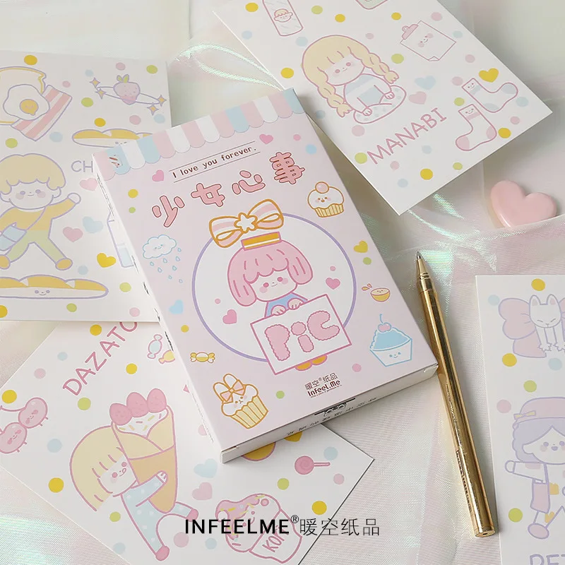 

30pcs /1lot Cute Teenage girl Greeting Cards Postcards Birthday Letter Business Gift Card Set Message Card