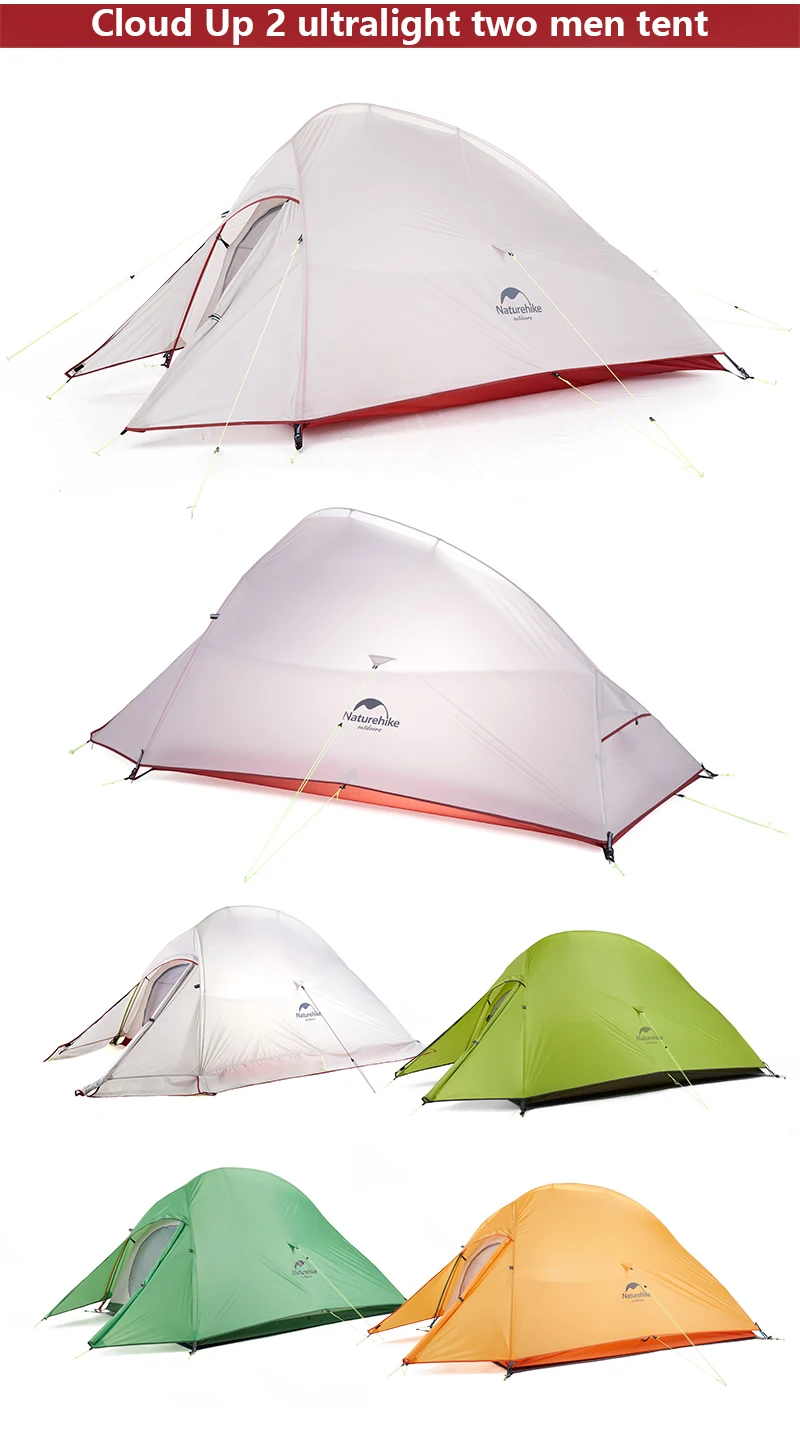 Naturehike Модернизированный облачный 1 2 3 Сверхлегкий тент отдельно стоящий 20D ткань 1-3 человека палатки для кемпинга с бесплатным ковриком