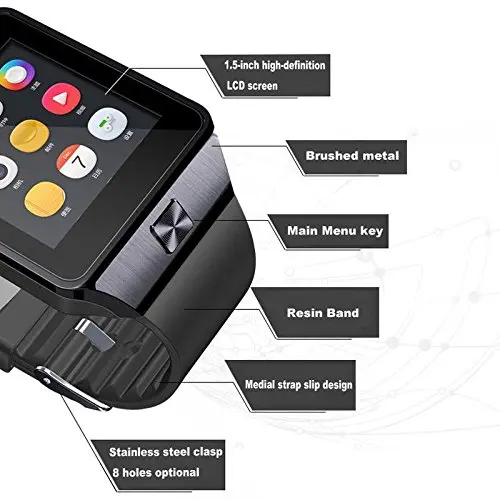 Умные часы с Bluetooth SK14 Android С телефонным звонком 2G GSM SIM tf-карта камера для iPhone 5S 5C 5 SE