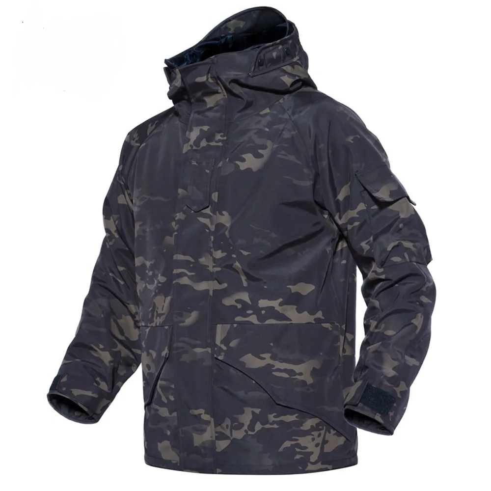 Dark night camouflag TENNEIGHT G8 тактическая куртка мужская зимняя камуфляжная Толстая Водонепроницаемая ветровка армейская парка пальто Военная куртка с капюшоном 2в1 мужская куртка - Цвет: Dark night camouflag
