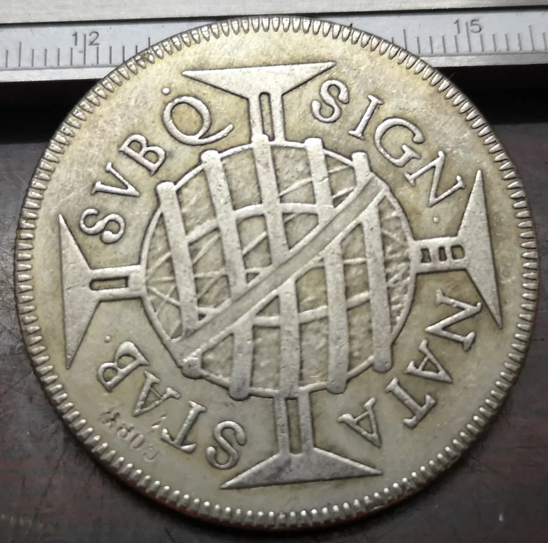 

1695 Brazil 640 Reis - Pedro II (Type 2) Silver Copy Coin