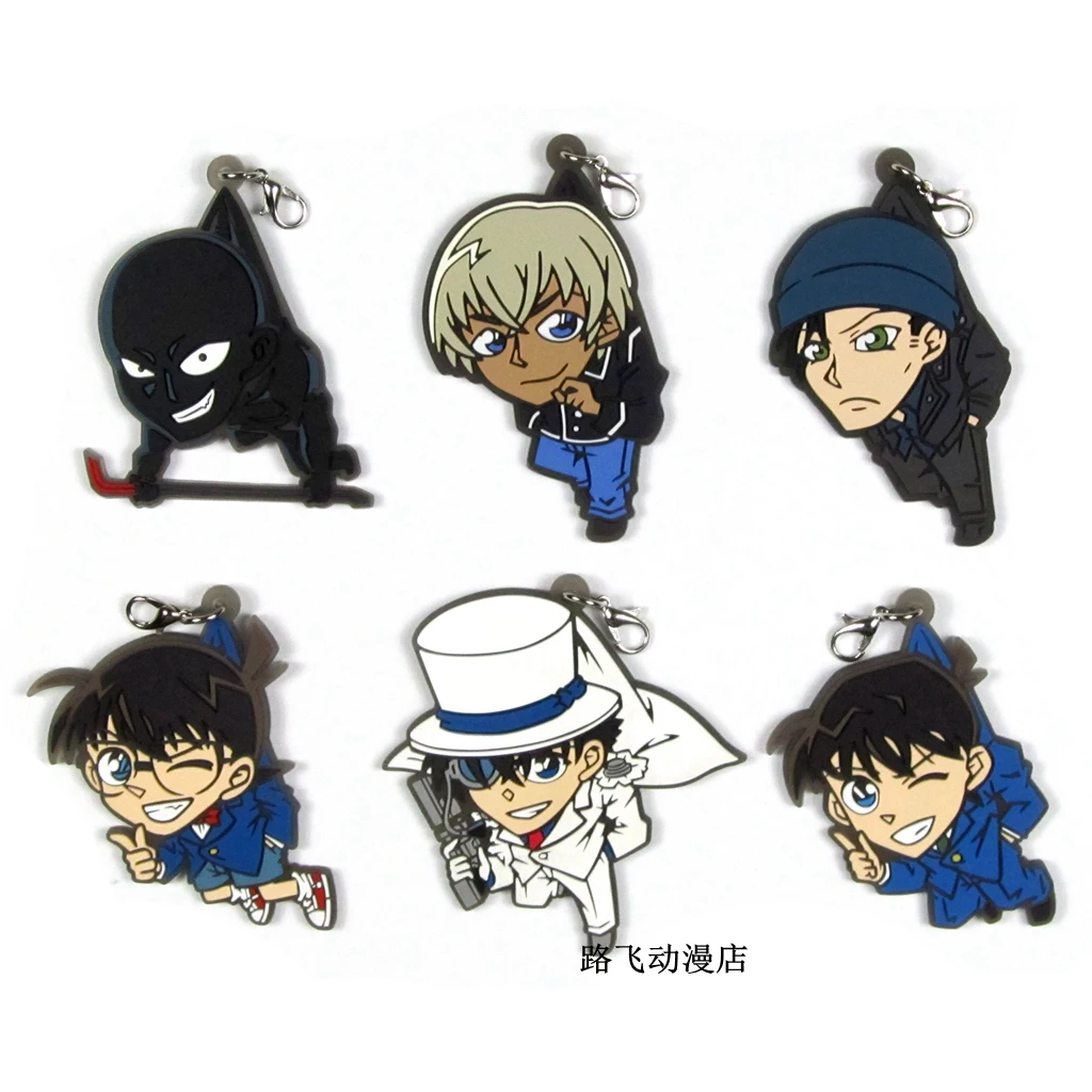 Detective Conan Action Figure Anime Model Jimmy Kudo Furuya Rei Akai Shuuichi Kaitou Kiddo Rubber Keychain Pendnat Toys Gifts | Игрушки и
