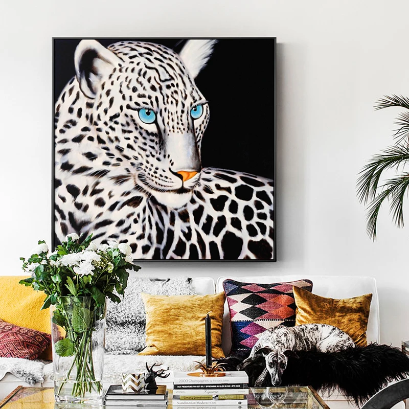 Современные Квадратные картины гепард животные Картина на холсте настенные
