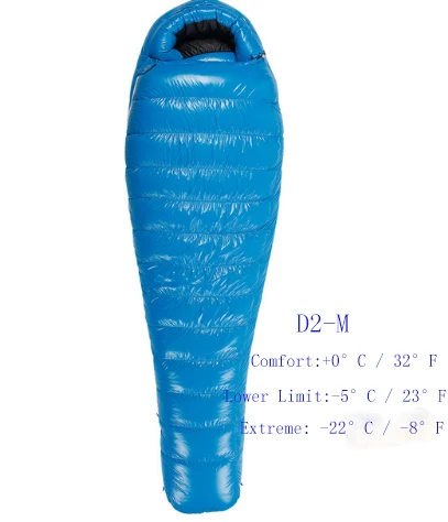 D2 Blue M AEGISMAX D1 D2 90% белый утиный пух мумия кемпинг туризм спальный мешок удлиненный Сверхлегкий Открытый Нейлон зима теплый 650FP - Цвет: D2 Blue M