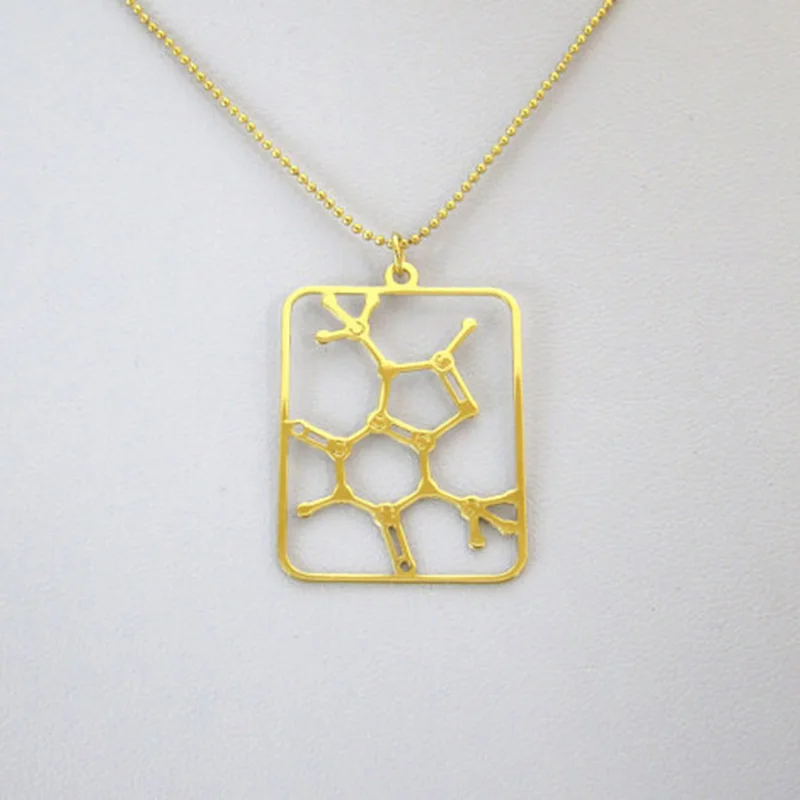 Шоколад Теобромин ожерелье с дизайном молекула химия ювелирных изделий|molecule