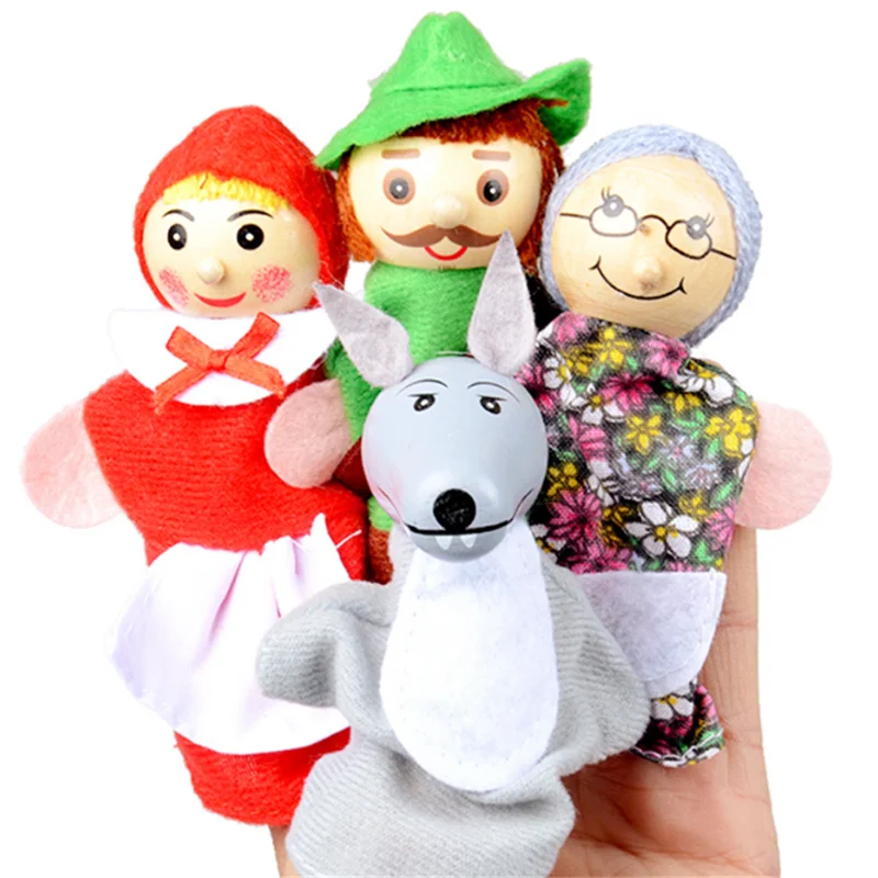 4pcs Забавные детские персонажи животных из мультфильмов; пальчиковые куклы; театральное шоу; мягкие куклы; реквизит для детей; Игрушки для раннего образования; реквизит для рассказов - Цвет: 4pcs