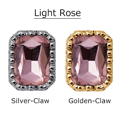 Light Rose Прямоугольная форма стеклянные стразы с гнездом коготь пришить Кристалл СТРАЗА под камень алмаз медь основа пряжки Свадебные украшения - Цвет: Light Rose