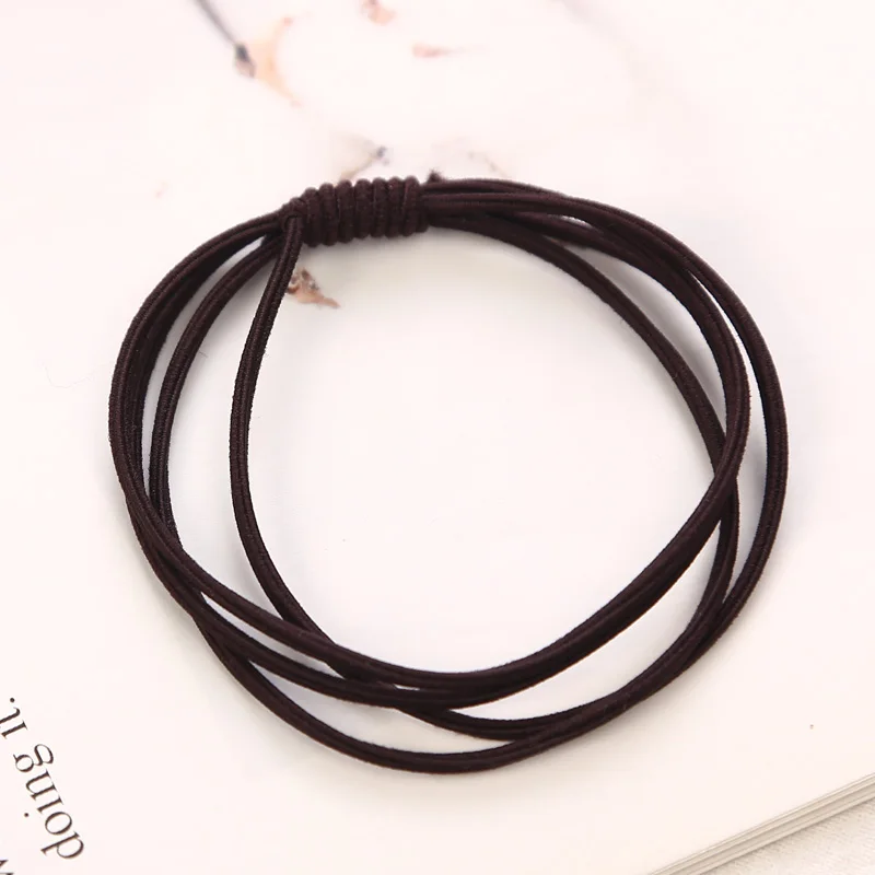 10PCS brown AIKELINA, 10 шт./лот, цветные, 4 в 1, с узлом, эластичные резинки, аксессуары для волос, для женщин и девочек, галстук, конский хвост, держатели, головные уборы - Цвет: 10PCS brown