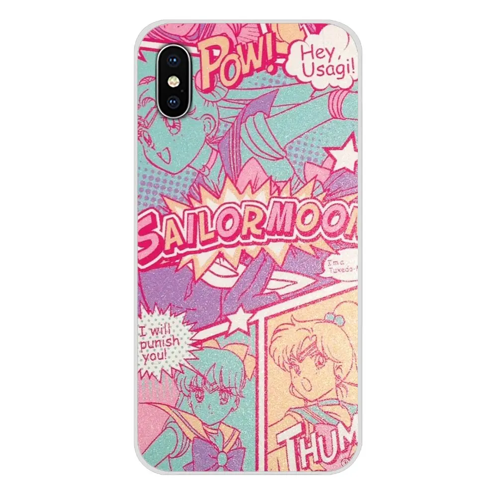 Прозрачные ТПУ чехлы накладки для Motorola Moto X4 E4 E5 G5 G5S G6 Z Z2 Z3 G G2 G3 C Play Plus sailormoon girl