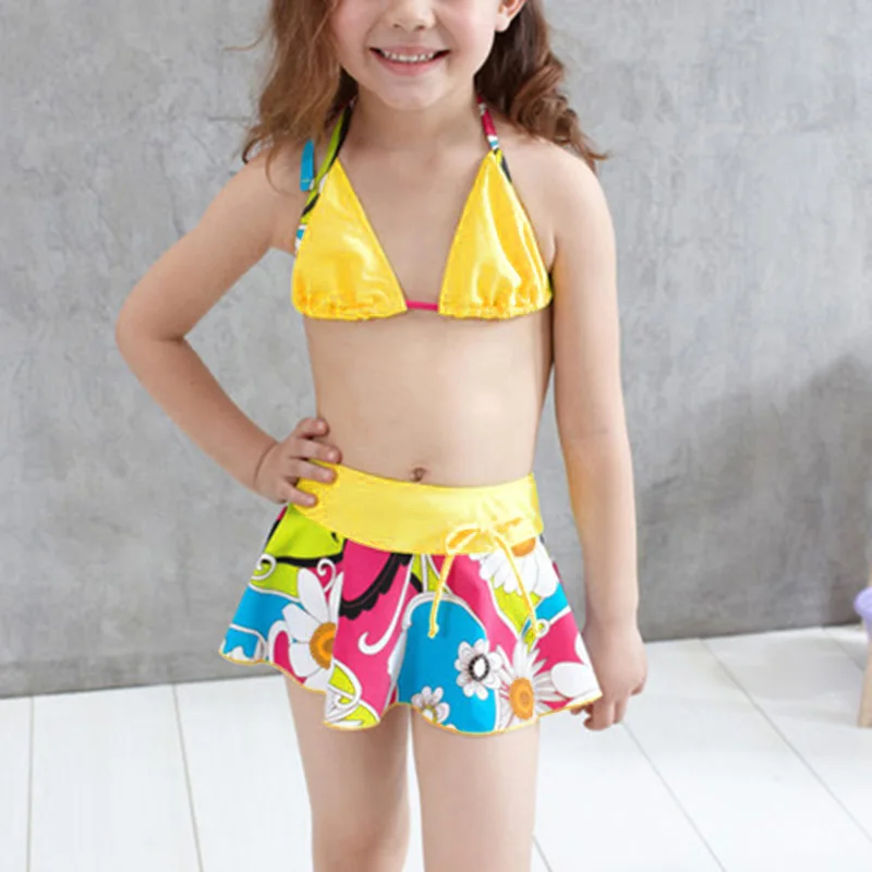 Новый Дизайн Бикини Девушки Купальники Tankini Купальник Дети Две Пьесы Летний Пляж