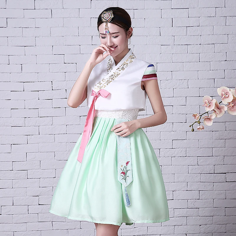 Элегантная женская обувь; большие размеры Korea Hanbok китайское традиционное платье Женский Национальный в Корейском стиле детский танцевальный костюм с вышивкой в Корейском стиле «ханбок» для повышения производительности