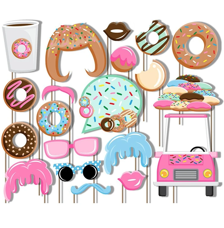 Construction party 20pcs Photobooth Graduation Birthday Decoration Construction Theme Party Favor Supplies Decor Flamingo